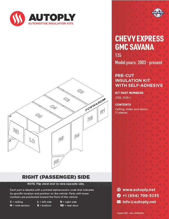 Van Insulation Kit for Chevy Express-GMC Savana A2135-1