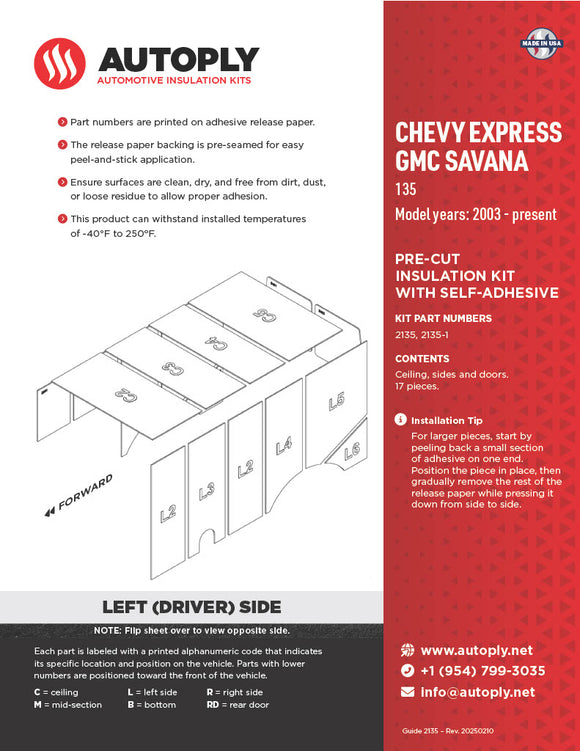 Van Insulation Kit for Chevy Express-GMC Savana A2135-1