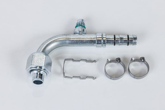 Automotive AC Hose Fitting EZ Clip #10 Female 90 M12 Switch Port Step to #12 4633EZ