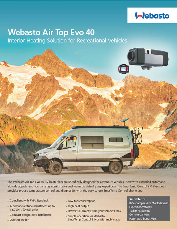 Webasto Air Top EVO 40 12v 4kW Diesel Heater Smartemp 3.0BT High Altitude 5014149A - 4