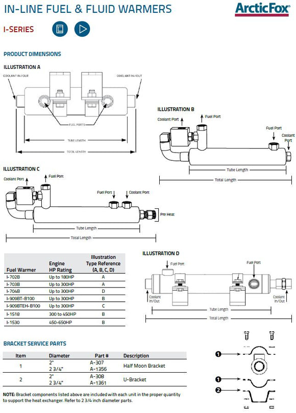 Arctic Fox In Line Fuel and Fluid Warmer I-1518BT-B100