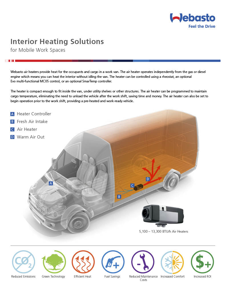 Van Life Webasto 2Kw Gasoline Air Heater Kit For Ford Transit & E Series 90-3-0003