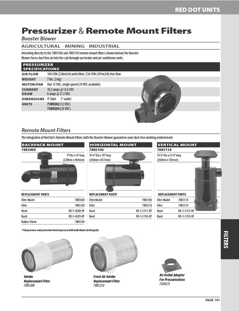 Blower Assembly 12V For Red Dot Booster Pressurizer Systems 73R9202 Ducting