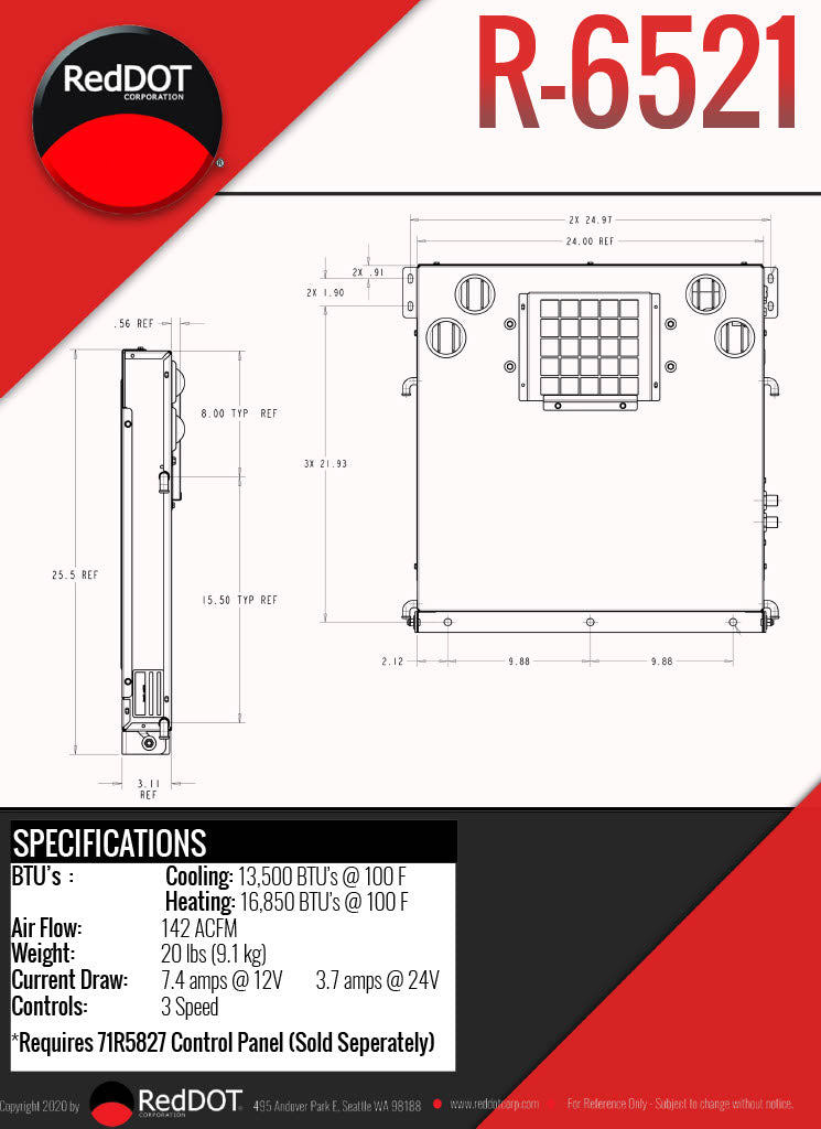 Red Dot Hvac Unit 24V Wall Or Ceiling Mount R-6521-1P