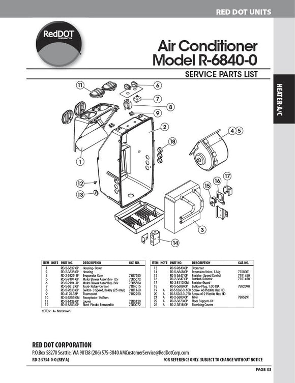 Red Dot AC Evaporator Unit 12v Wall Mount R 6840 0P VMACSINC red-dot-ac-evaporator-unit-12v-wall-mount-r-6840-0p-vmacsinc