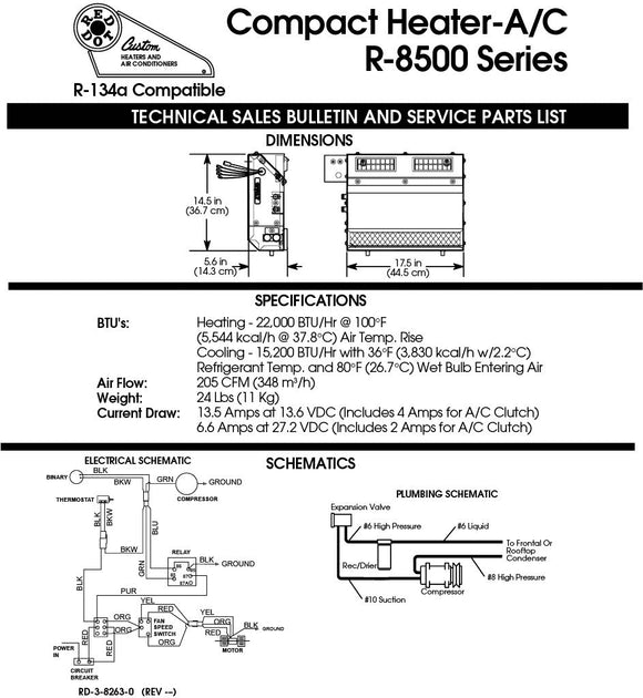 Red Dot Hvac Unit 24V Wall Mount R-8500-2-24P