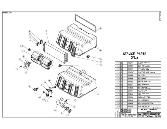 Red Dot AC Evaporator Unit 24v Ceiling Mount R-9715-13-24P