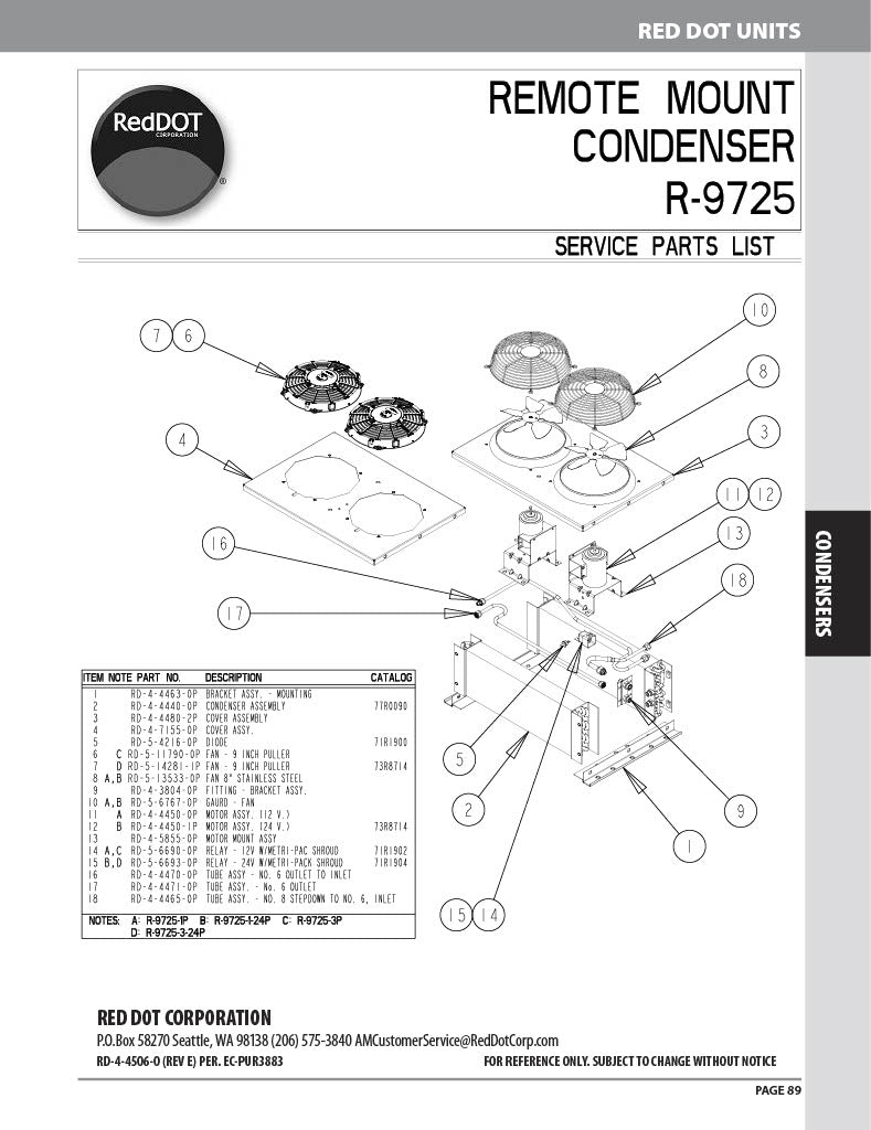 Red Dot Ac Condenser Unit 24V R-9725-3-24P