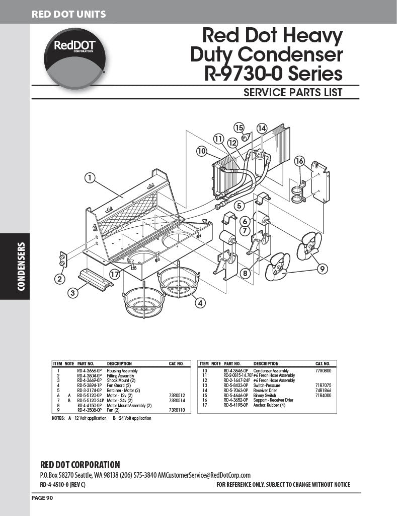 Red Dot AC Condenser Unit 24v R9730024P VMACSINC