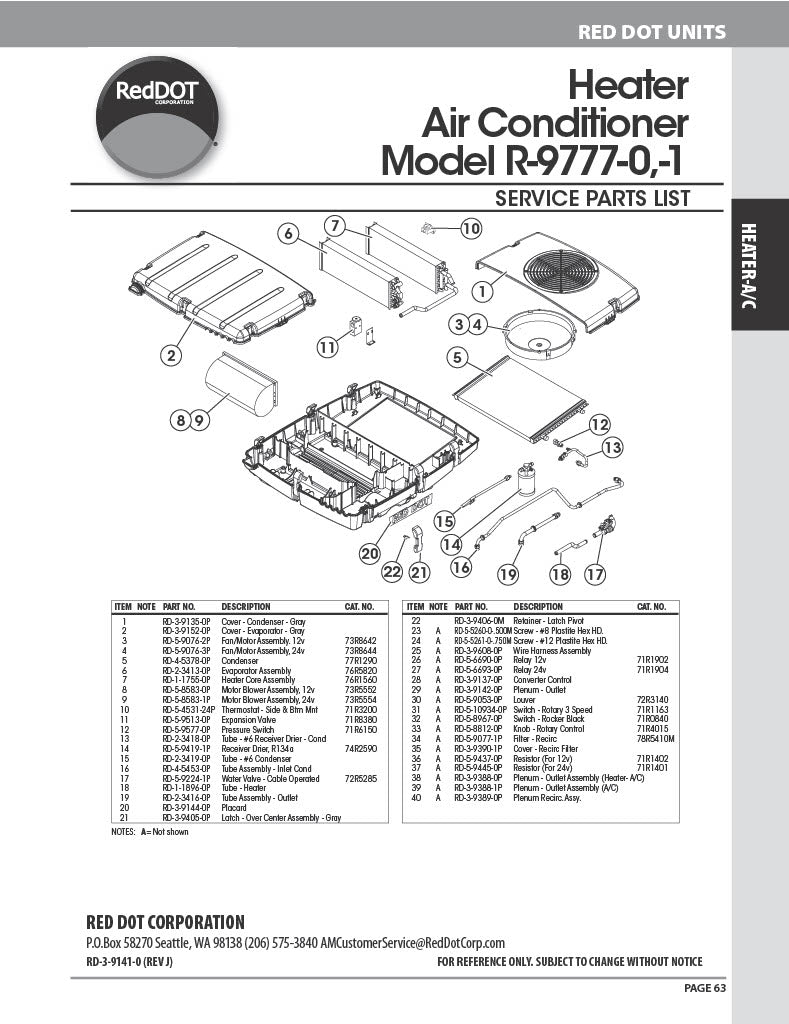 Red Dot Hvac Unit 24V Rooftop Mount R-9777-8-24P