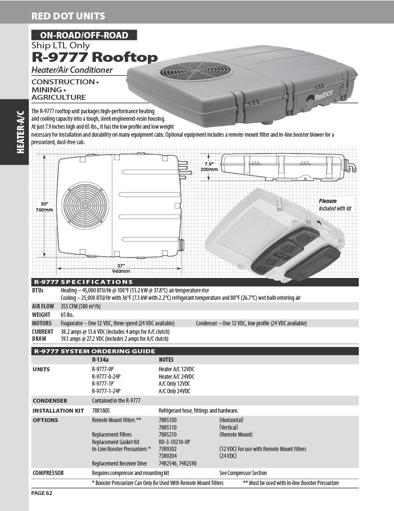 Red Dot Hvac Unit 24V Rooftop Mount R-9777-8-24P