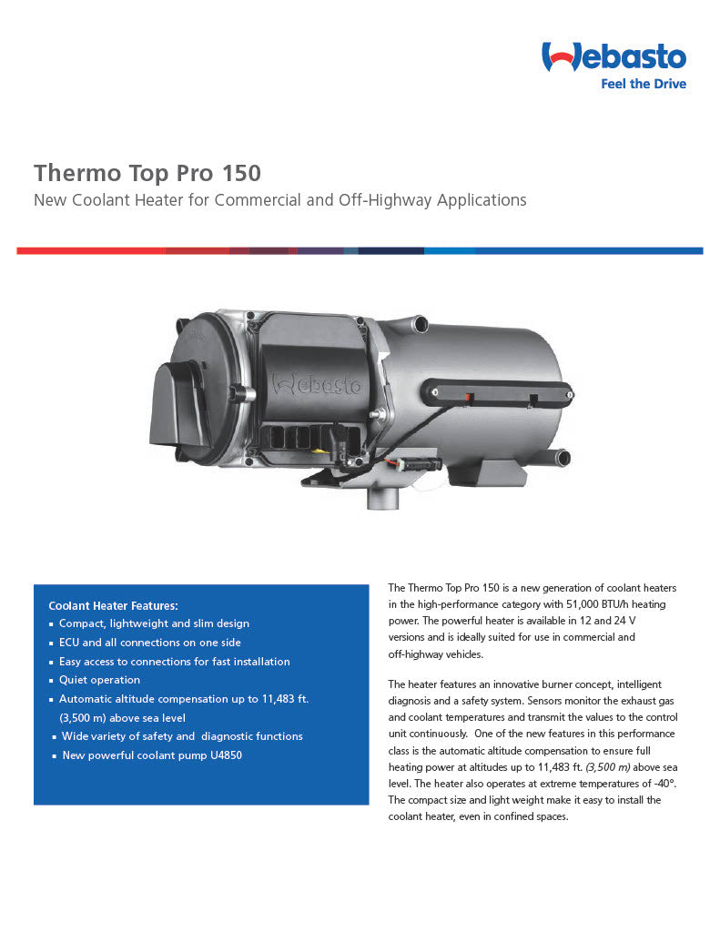 Webasto Thermo Top Pro 150 Diesel 12V Coolant Heater Enclosure Box Kit 5013832A
